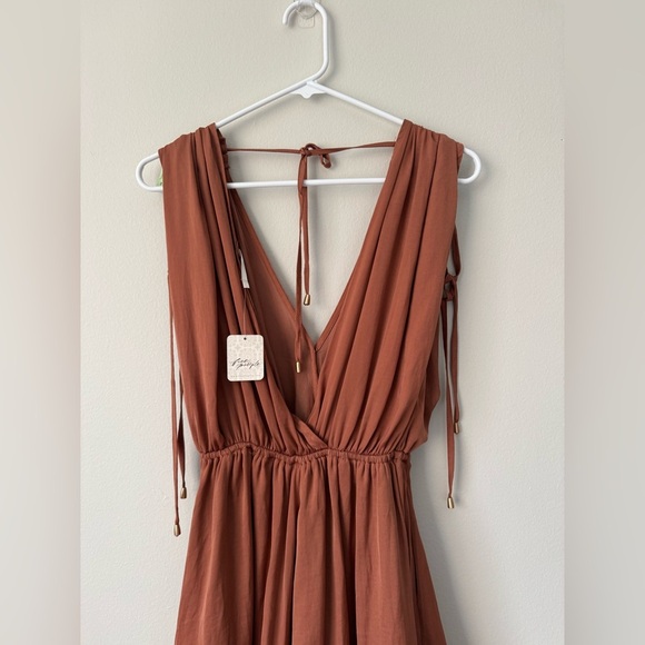 Bea Sleeveless Romper in Brown Free People Size XS - Picture 10 of 11